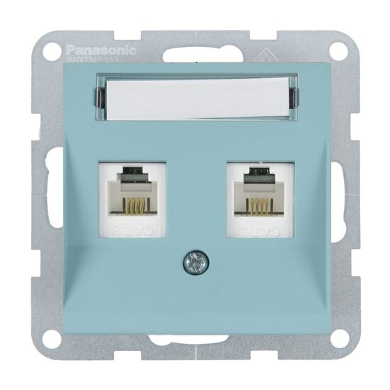 MECANISM PRIZA 2xCAT5e cu ETICHETA KARRE PLUS 55 SOFT TOUCH TURCOAZ