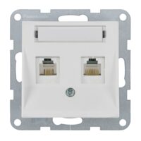 MECANISM PRIZA 2xCAT6 cu ETICHETA KARRE PLUS 55 SOFT TOUCH SEASHELL