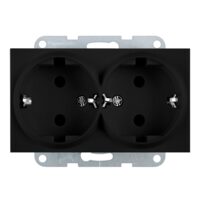 MECANISM PRIZA SCHUKO DUBLA KARRE PLUS 55  NEGRU