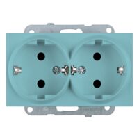 MECANISM PRIZA SCHUKO DUBLA KARRE PLUS 55 SOFT TOUCH TURCOAZ