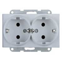 MECANISM PRIZA SCHUKO DUBLA KARRE PLUS 55  SILVER