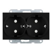 MECANISM PRIZA SCHUKO DUBLA PROT. COP. KARRE PLUS 55 NEGRU