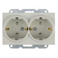 MECANISM PRIZA SCHUKO DUBLA PROT. COP. KARRE PLUS 55 SOFT TOUCH SANDSTONE