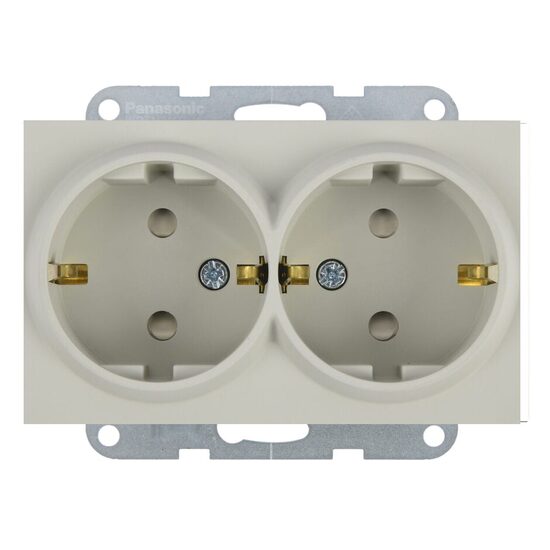 MECANISM PRIZA SCHUKO DUBLA PROT. COP. KARRE PLUS 55 SOFT TOUCH SANDSTONE
