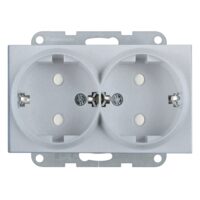 MECANISM PRIZA SCHUKO DUBLA PROT. COP. KARRE PLUS 55 SILVER