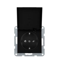 MECANISM PRIZA SCHUKO cu CAPAC PROT. COP QC KARRE PLUS 55 NEGRU
