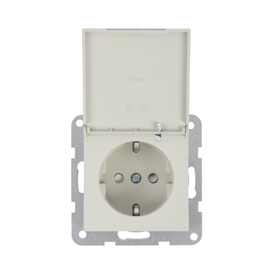 MECANISM PRIZA SCHUKO cu CAPAC PROT. COP QC KARRE PLUS 55 SOFT TOUCH SANDSTONE