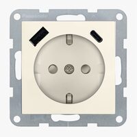 MECANISM PRIZA SCHUKO PROT. COP + USB TIP (A+C) QC KARRE PLUS 55 BEJ