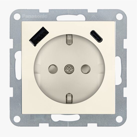 MECANISM PRIZA SCHUKO PROT. COP + USB TIP (A+C) QC KARRE PLUS 55 BEJ