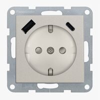 MECANISM PRIZA SCHUKO PROT. COP + USB TIP (A+C) QC KARRE PLUS 55 BRONZ