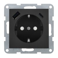 MECANISM PRIZA SCHUKO PROT. COP + USB TIP (A+C) QC KARRE PLUS 55 FUMURIU