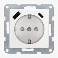 MECANISM PRIZA SCHUKO PROT. COP + USB TIP (A+C) QC KARRE PLUS 55 ALB