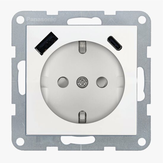 MECANISM PRIZA SCHUKO PROT. COP + USB TIP (A+C) QC KARRE PLUS 55 ALB