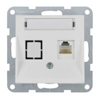 MECANISM PRIZA CAT5e TELEFON cu ETICHETA KARRE PLUS 55 SOFT TOUCH SEASHELL
