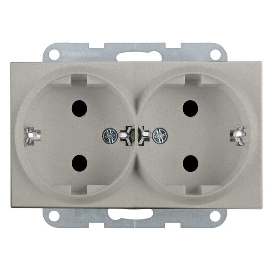 MECANISM PRIZA SCHUKO DUBLA KARRE PLUS PANASONIC BRONZ