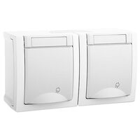 PRIZA SCHUKO DUBLA IP54 PACIFIC PANASONIC ALB