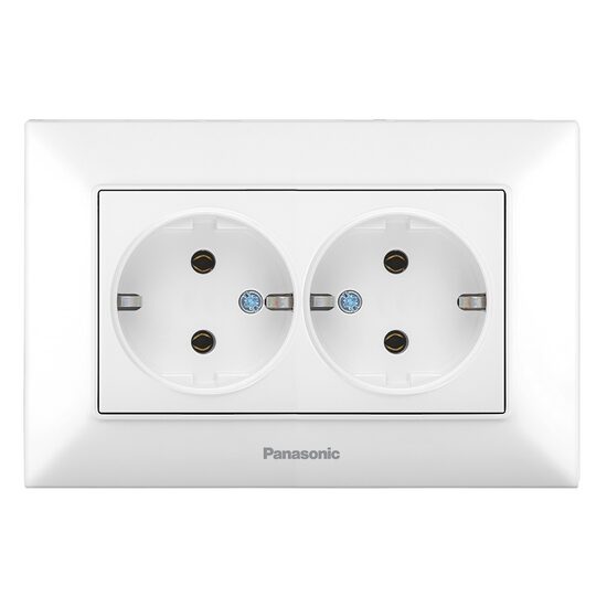 PRIZA SCHUKO DUBLA 16A  ARKEDIA SLIM ALB PANASONIC