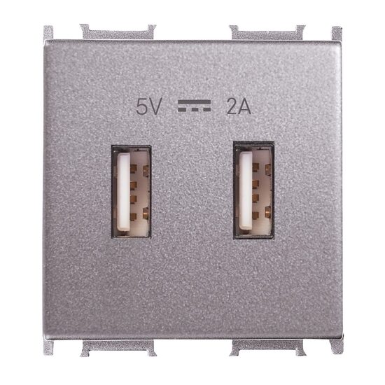PRIZA USB 5V-2A MODULAR ANTRACIT 2M