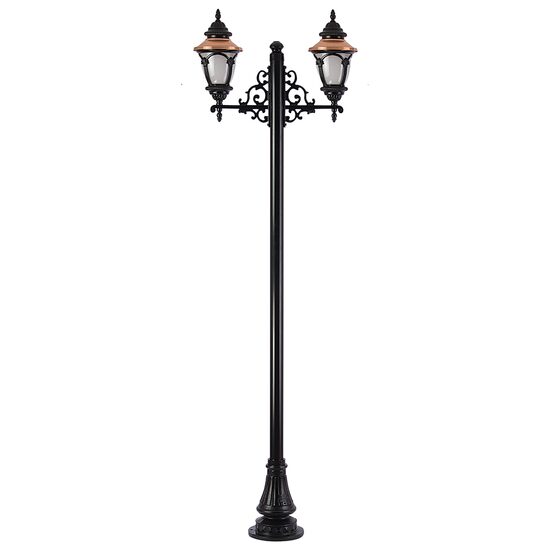 STALP H:260CM CU CORP 2xE27 AL. ANTRACIT+ANTIC, SANLI DECORATIV