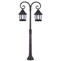 STALP H:140CM CU FELINAR 2xE27 NEGRU PT GRADINA, SANLI DECORATIV