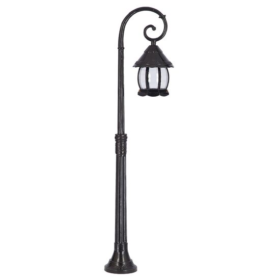 STALP H:140CM CU FELINAR 1xE27 NEGRU PT GRADINA, SANLI DECORATIV