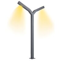 STALP DECORATIV Alu. H300cm D:10x10cm, tip:L dublu, LED:30W, IP54, SANLI DECORATIV