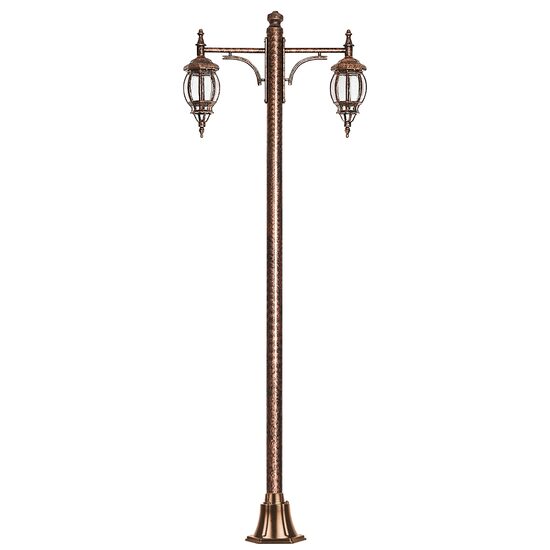 STALP H:275CM CU CORP 2xE27 ALUMINIU ANTIC RUGINIU, SANLI DECORATIV