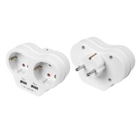 PRIZA DUBLA SCHUKO+2xUSB (5V-2.1A)+STECHER (BLISTER)