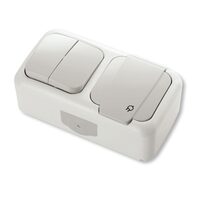 PRIZA SCHUKO + COMUTATOR IP54 GRI PALMIYE VIKO
