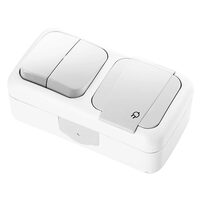 PRIZA SCHUKO + COMUTATOR IP54 ALB PALMIYE VIKO
