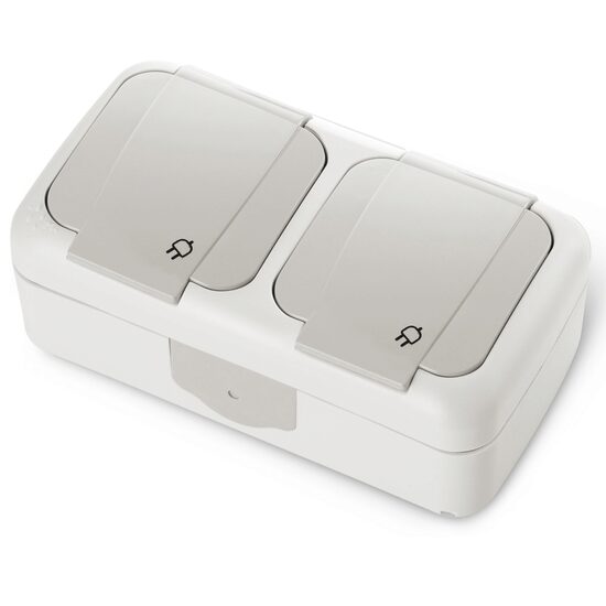 PRIZA SCHUKO+ PRIZA SCHUKO IP54 GRI PALMIYE VIKO