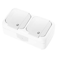 PRIZA SCHUKO+ PRIZA SCHUKO IP54 ALB PALMIYE VIKO