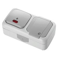 PRIZA SCHUKO+ INTRERUPATOR SCARA LED IP54 GRI PALMIYE VIKO
