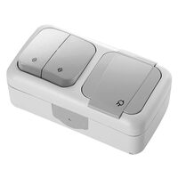 PRIZA UPS + COMUTATOR CAP SCARA IP54 GRI PALMIYE VIKO