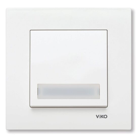 BUTON SONERIE LED+ETICHETA VIKO KARRE ALB