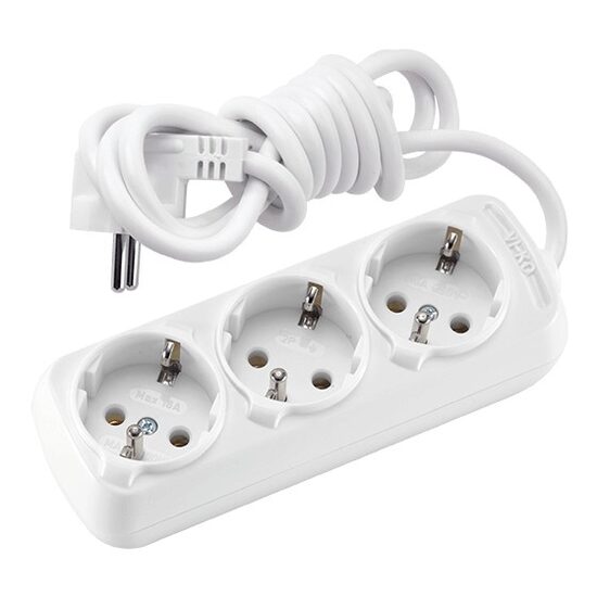 PRELUNGITOR SCHUKO 3P-2M UPS 16A 3500W 230V ALB