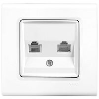 PRIZA CALCULATOR DUBLA (CAT 6e) LINNERA ALB