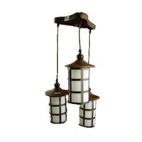 LUSTRA CILINDRU LEMN TRIUNGHI 3X60W E27