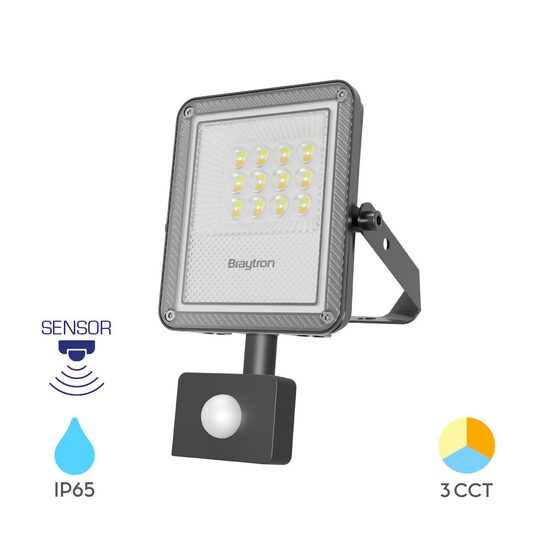 PROIECTOR LED PF 10W 3IN1+SENZOR 1100LM IP65-GRI