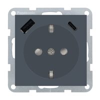 PRIZA SCHUKO PROT. COP + USB TIP (A+C) MEC. QC KARRE PLUS 55 NIGHT