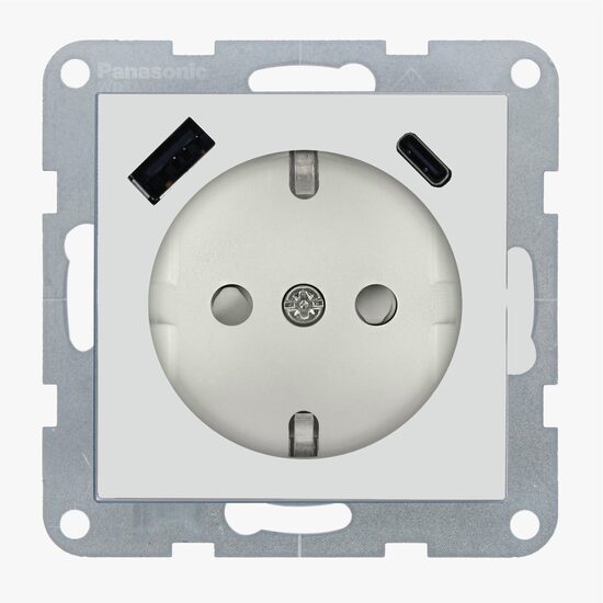 PRIZA SCHUKO PROT. COP + USB TIP (A+C) MEC. QC KARRE PLUS 55 SEASHELL