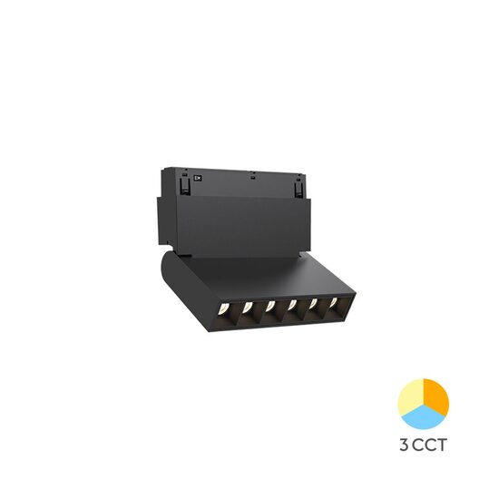 CORP LED PT SINA MAGNET 6W 440lm 24gr. 3in1 NEGRU