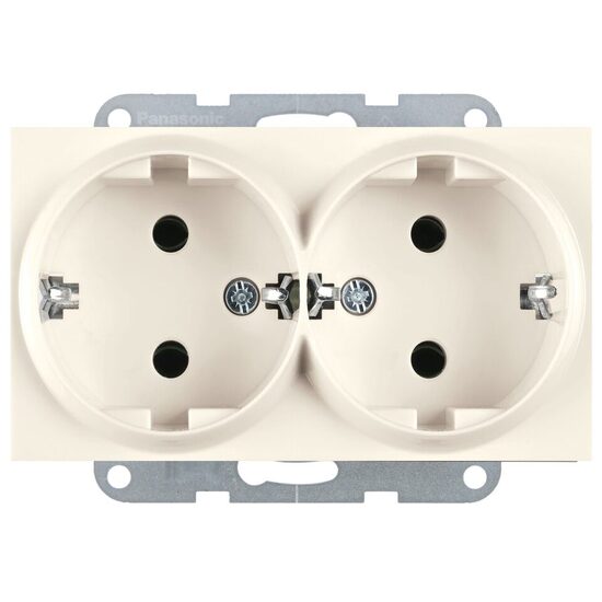 MECANISM PRIZA SCHUKO DUBLA KARRE PLUS PANASONIC BEJ 
