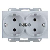 MECANISM PRIZA SCHUKO DUBLA KARRE PLUS PANASONIC SILVER