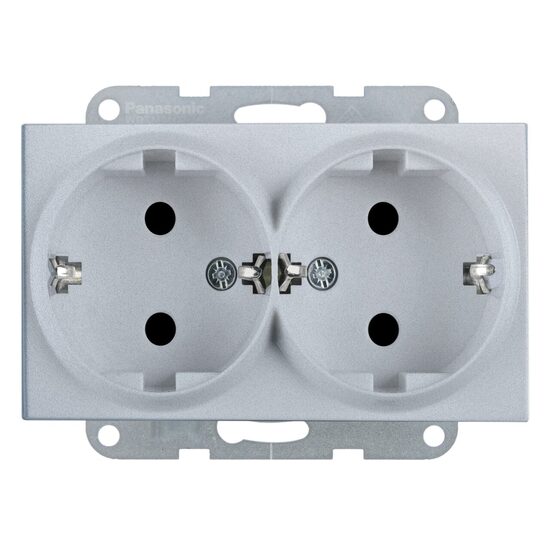MECANISM PRIZA SCHUKO DUBLA KARRE PLUS PANASONIC SILVER