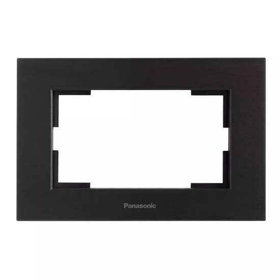 RAMA PT PRIZA SCHUKO DUBLA KARRE PLUS ALUMINIU NEGRU PANASONIC
