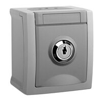 PRIZA SCHUKO CU CHEIE IP54 PACIFIC PANASONIC GRI,