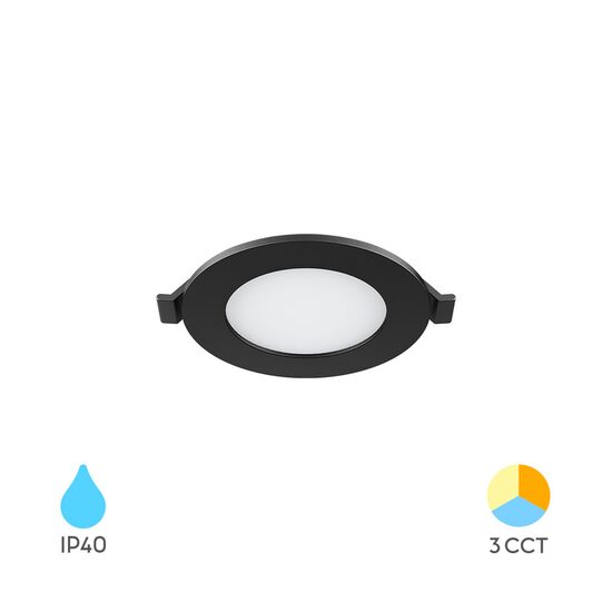 SPOT LED ROTUND ST 3W 220LM 3IN1 F:85MM IP40 NEGRU