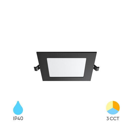 SPOT LED PATRAT ST 3W 220LM 3IN1 D:70x70MM IP40 NEGRU