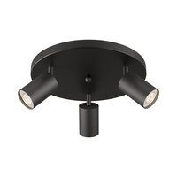 SPOT 3xGU10 PE PERETE NEGRU BR PLUS RND